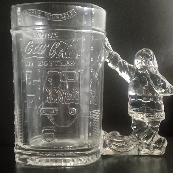 VINTAGE Set of 4 Christmas Crystal Coca-Cola Mugs (1997 Ed) Original Box - Picture 2 of 7